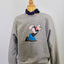 FRONT VIEW OF CREWNECK SWEATSHIRT IN GREY MELEE WITH POPEYE GRAPHIC ON THE FRONT 