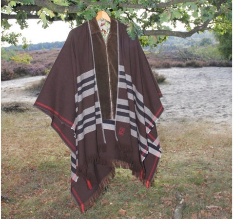 PONCHO SAO LOURENCO IN 50% ORGANIC COTTON AND 50% SHEEPWOOL