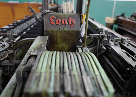 DETAIL OF A 150 YEAR WEAVING MACHINE IN A WEAVING FACTORY IN THE MIDDLE OF NATIONAL PARK SERRA DA ESTRELA. 