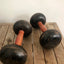 BEAUTIFUL METAL VINTAGE DUMBELLS 