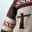 HANDKNITTED CARDIGAN (COWICHAN STYLE) WITH NATIVE AMERICAN PATTERN IN 100% SHEEPWOOL