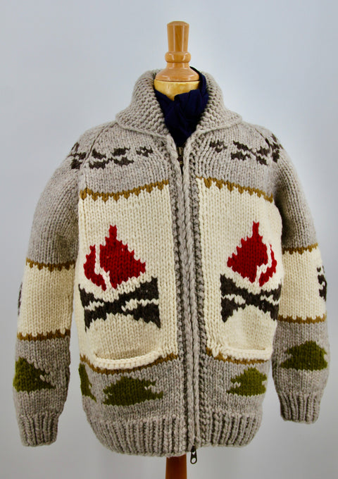 Canadian hand knit cardigan in 100% wool