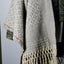 PONCHO MANTEIGAS IN WOOLWHITE, GREY MELEE AND RED